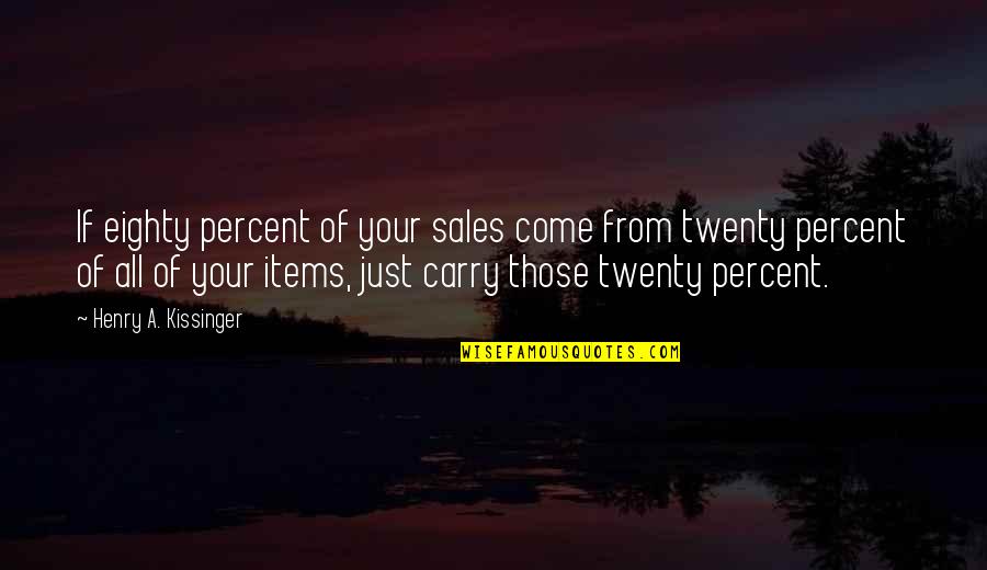 Kissinger Quotes By Henry A. Kissinger: If eighty percent of your sales come from