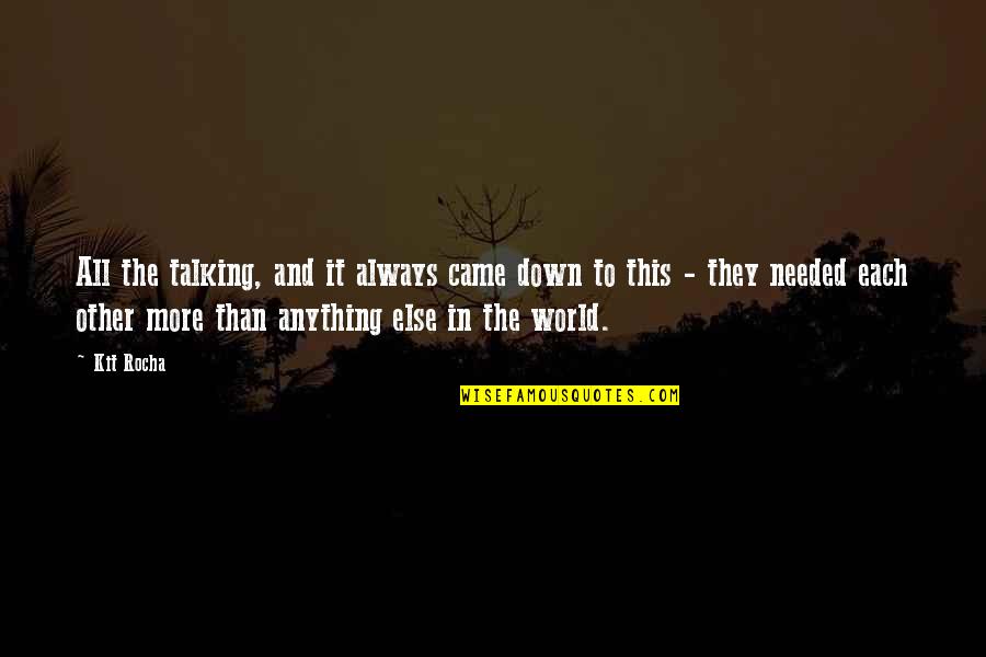 Kit Rocha Quotes By Kit Rocha: All the talking, and it always came down Kit Rocha Quotes By Kit Rocha: All the talking, and it always came down