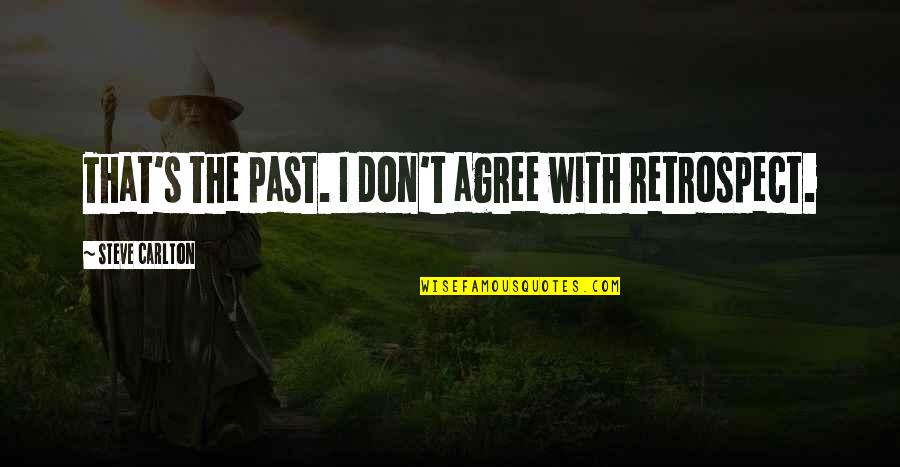 Kitchen Banana Quotes By Steve Carlton: That's the past. I don't agree with retrospect.