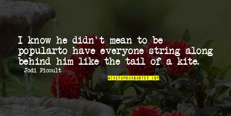 Kite Without String Quotes By Jodi Picoult: I know he didn't mean to be popularto Kite Without String Quotes By Jodi Picoult: I know he didn't mean to be popularto