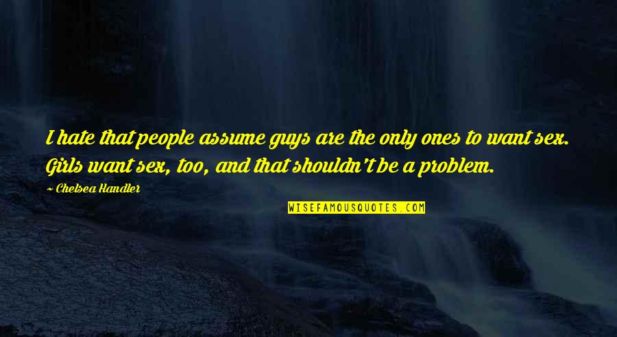 Kitei Taigi Quotes By Chelsea Handler: I hate that people assume guys are the
