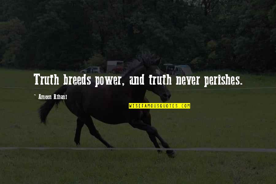 Kitesurf Quotes By Ameen Rihani: Truth breeds power, and truth never perishes.