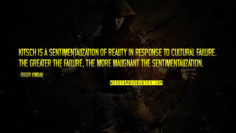 Kitsch Quotes By Roger Kimball: Kitsch is a sentimentalization of reality in response Kitsch Quotes By Roger Kimball: Kitsch is a sentimentalization of reality in response