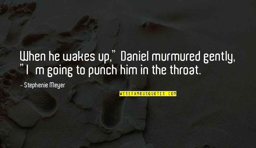 Kitten Sayings Quotes By Stephenie Meyer: When he wakes up," Daniel murmured gently, "I'm