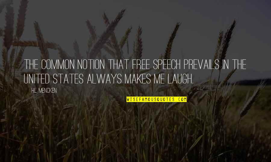 Kittler Communication Quotes By H.L. Mencken: The common notion that free speech prevails in