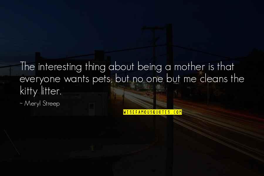 Kitty Kitty Quotes By Meryl Streep: The interesting thing about being a mother is Kitty Kitty Quotes By Meryl Streep: The interesting thing about being a mother is