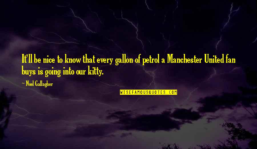 Kitty Quotes By Noel Gallagher: It'll be nice to know that every gallon Kitty Quotes By Noel Gallagher: It'll be nice to know that every gallon