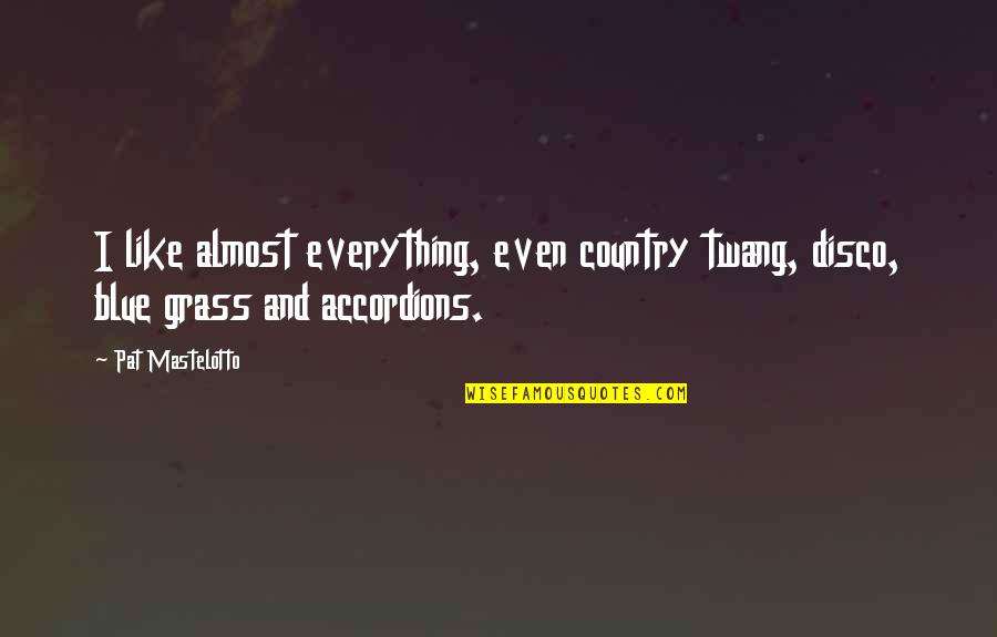 Kitty Wells Quotes By Pat Mastelotto: I like almost everything, even country twang, disco,