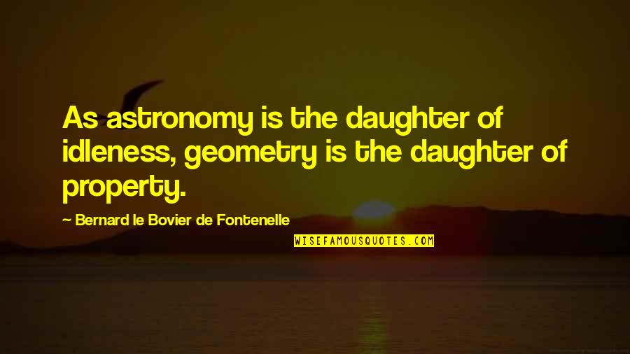 Kiwano Recipes Quotes By Bernard Le Bovier De Fontenelle: As astronomy is the daughter of idleness, geometry Kiwano Recipes Quotes By Bernard Le Bovier De Fontenelle: As astronomy is the daughter of idleness, geometry