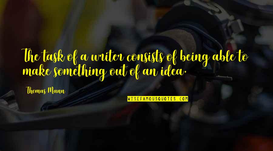 Kiwifruit Vine Quotes By Thomas Mann: The task of a writer consists of being