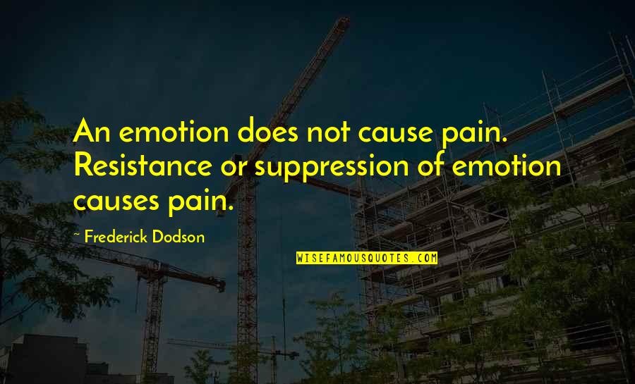 Kjell Nilsson Quotes By Frederick Dodson: An emotion does not cause pain. Resistance or