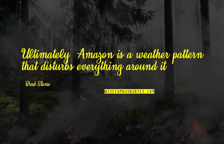 Kkr Victory Quotes By Brad Stone: Ultimately, Amazon is a weather pattern that disturbs