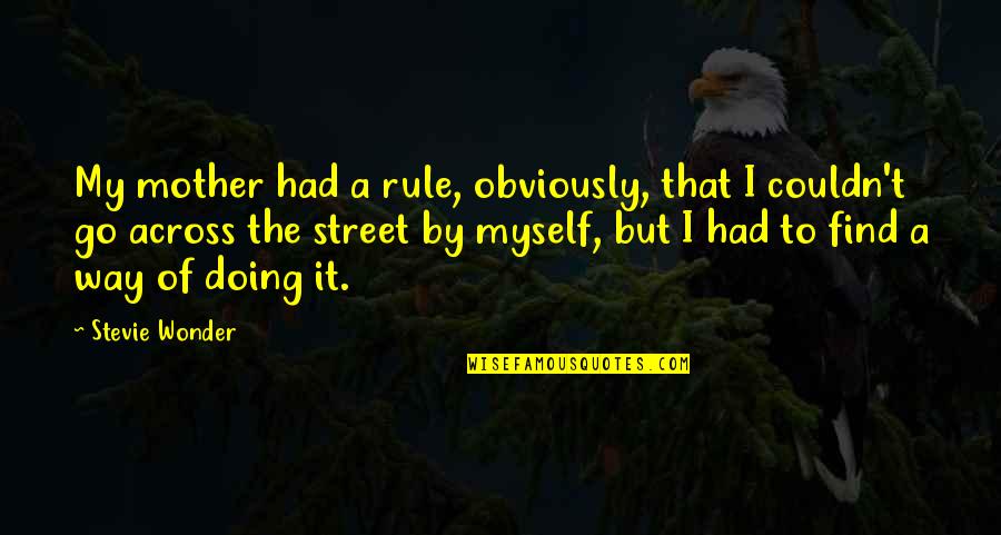 Klaewklangdong Quotes By Stevie Wonder: My mother had a rule, obviously, that I Klaewklangdong Quotes By Stevie Wonder: My mother had a rule, obviously, that I