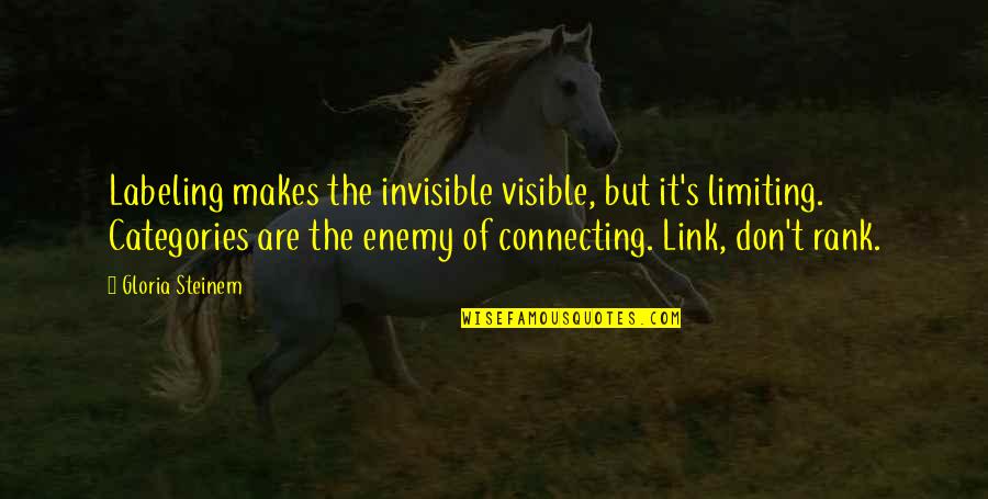 Klaffs Norwalk Quotes By Gloria Steinem: Labeling makes the invisible visible, but it's limiting. Klaffs Norwalk Quotes By Gloria Steinem: Labeling makes the invisible visible, but it's limiting.