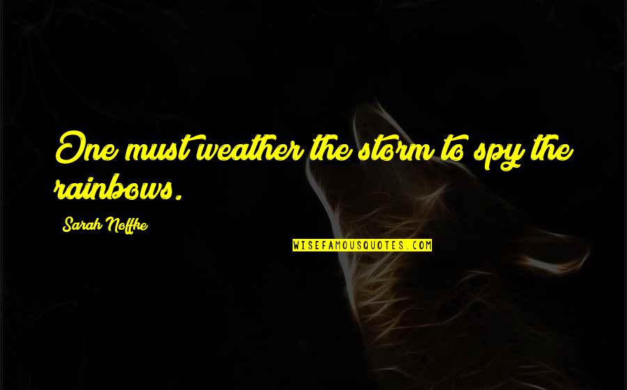 Klare Montefalco Quotes By Sarah Noffke: One must weather the storm to spy the