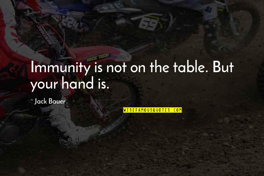 Klarke Stricklen Quotes By Jack Bauer: Immunity is not on the table. But your Klarke Stricklen Quotes By Jack Bauer: Immunity is not on the table. But your