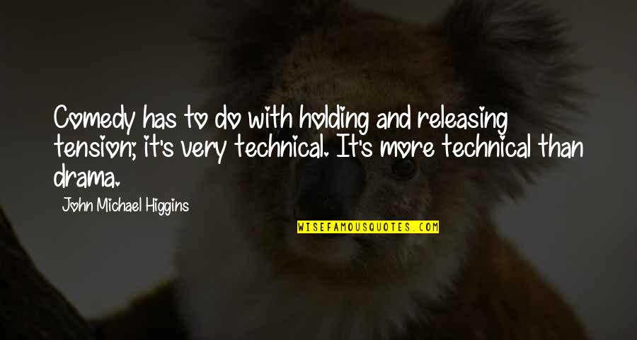 Klart V Der Quotes By John Michael Higgins: Comedy has to do with holding and releasing Klart V Der Quotes By John Michael Higgins: Comedy has to do with holding and releasing
