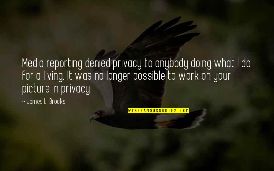 Klasina Vanderwerf Quotes By James L. Brooks: Media reporting denied privacy to anybody doing what