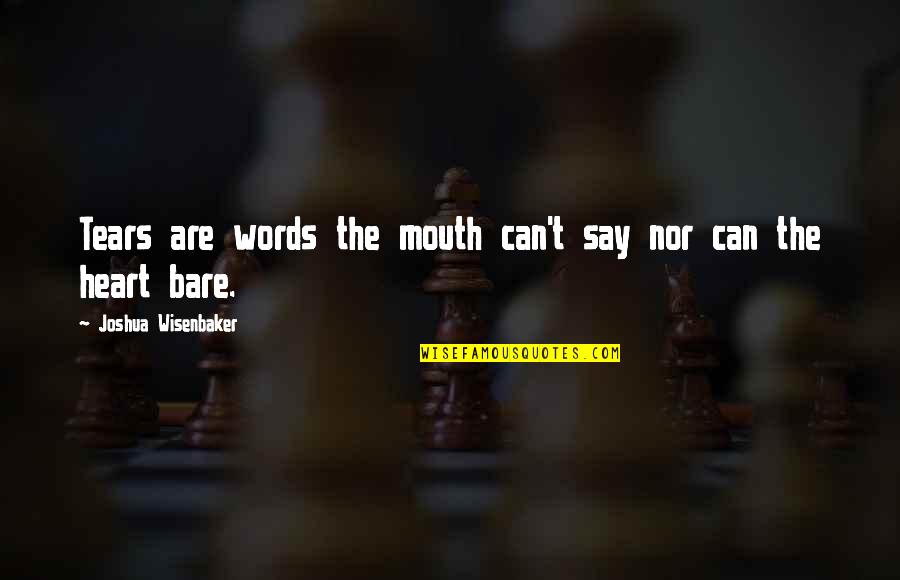 Klassen Construction Quotes By Joshua Wisenbaker: Tears are words the mouth can't say nor
