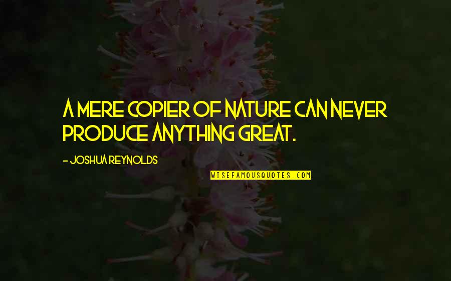 Klaudt Service Quotes By Joshua Reynolds: A mere copier of nature can never produce