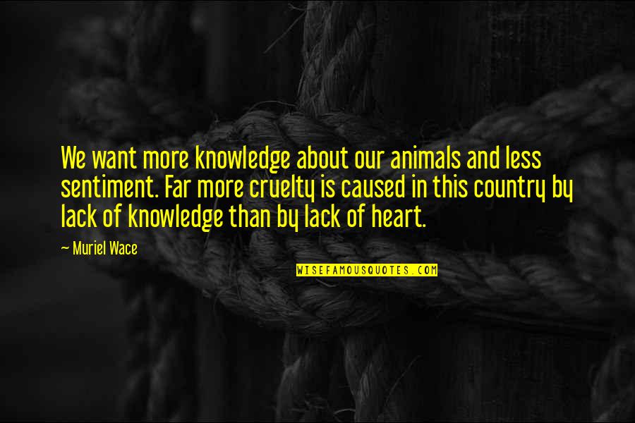 Klaudt Service Quotes By Muriel Wace: We want more knowledge about our animals and