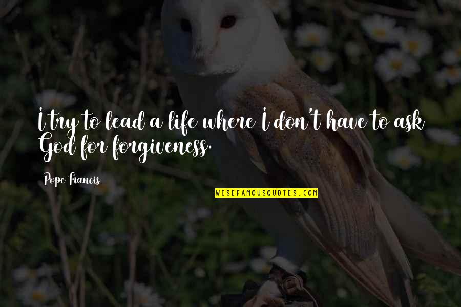 Klaus Art Quotes By Pope Francis: I try to lead a life where I