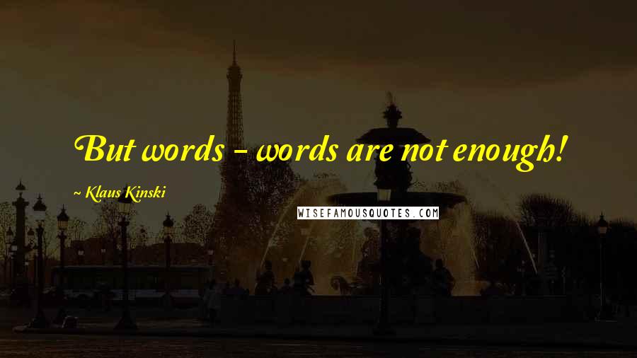 Klaus Kinski quotes: But words - words are not enough!