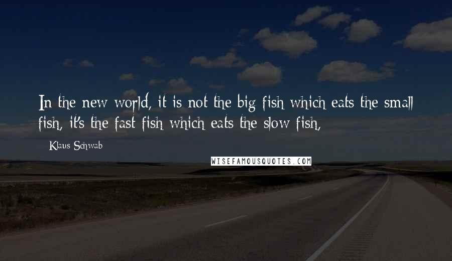 Klaus Schwab quotes: In the new world, it is not the big fish which eats the small fish, it's the fast fish which eats the slow fish,