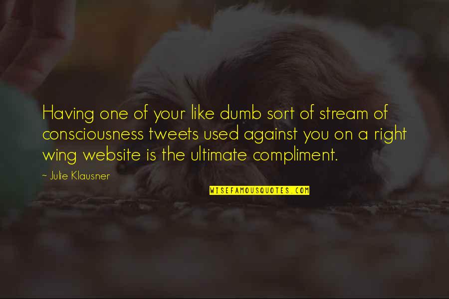 Klausner Quotes By Julie Klausner: Having one of your like dumb sort of