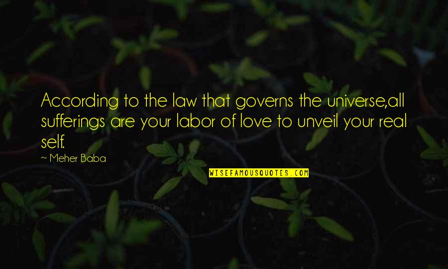 Kleinsasser Jersey Quotes By Meher Baba: According to the law that governs the universe,all