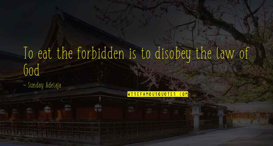 Kleinsasser Jersey Quotes By Sunday Adelaja: To eat the forbidden is to disobey the