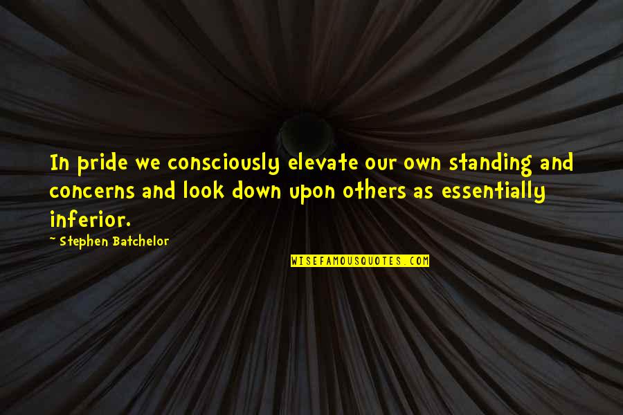 Kleinste Gemeenschappelijke Quotes By Stephen Batchelor: In pride we consciously elevate our own standing