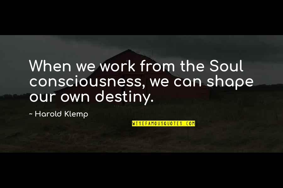 Klemp Quotes By Harold Klemp: When we work from the Soul consciousness, we