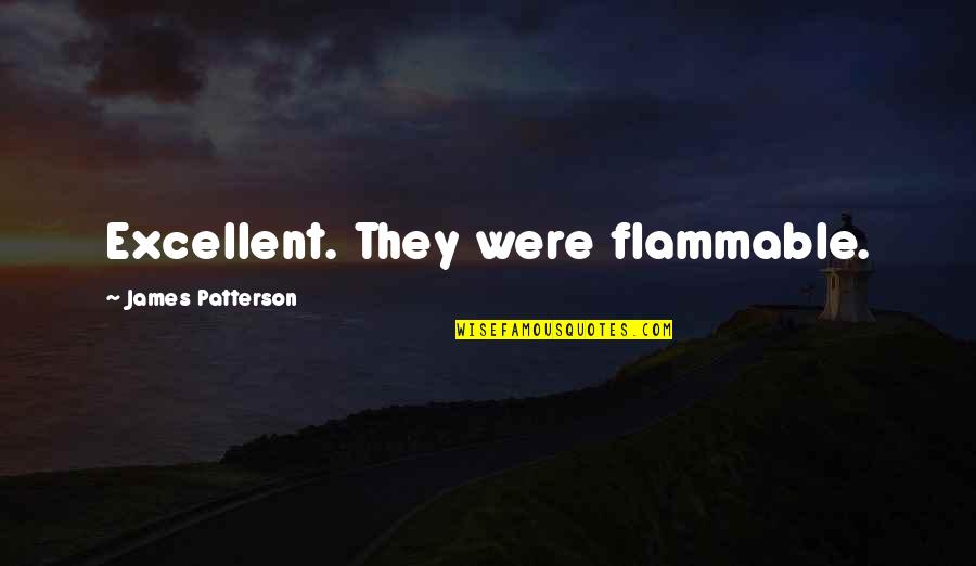 Kleopas Kleopa Quotes By James Patterson: Excellent. They were flammable. Kleopas Kleopa Quotes By James Patterson: Excellent. They were flammable.