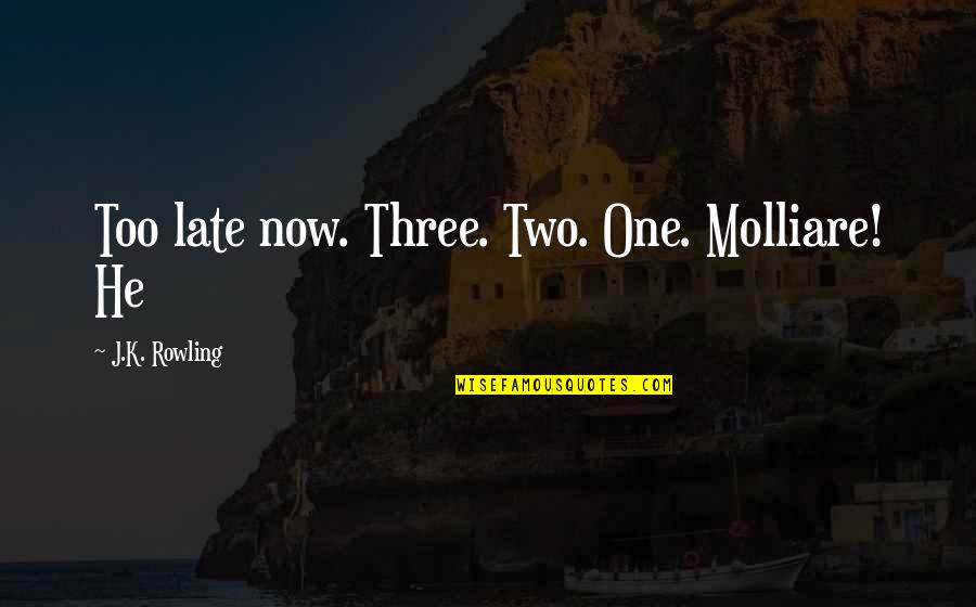 Klezmer Quotes By J.K. Rowling: Too late now. Three. Two. One. Molliare! He