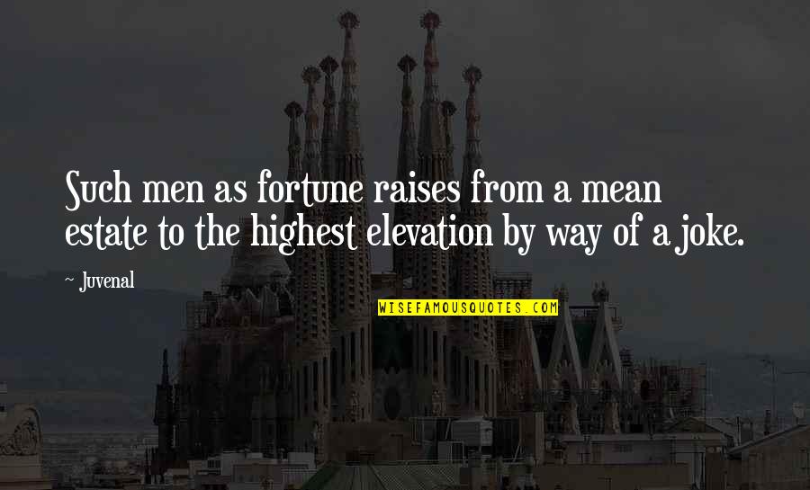 Klieger Cooper Quotes By Juvenal: Such men as fortune raises from a mean