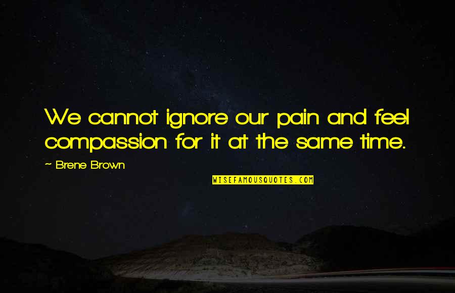Klimmen In Hoogstraten Quotes By Brene Brown: We cannot ignore our pain and feel compassion