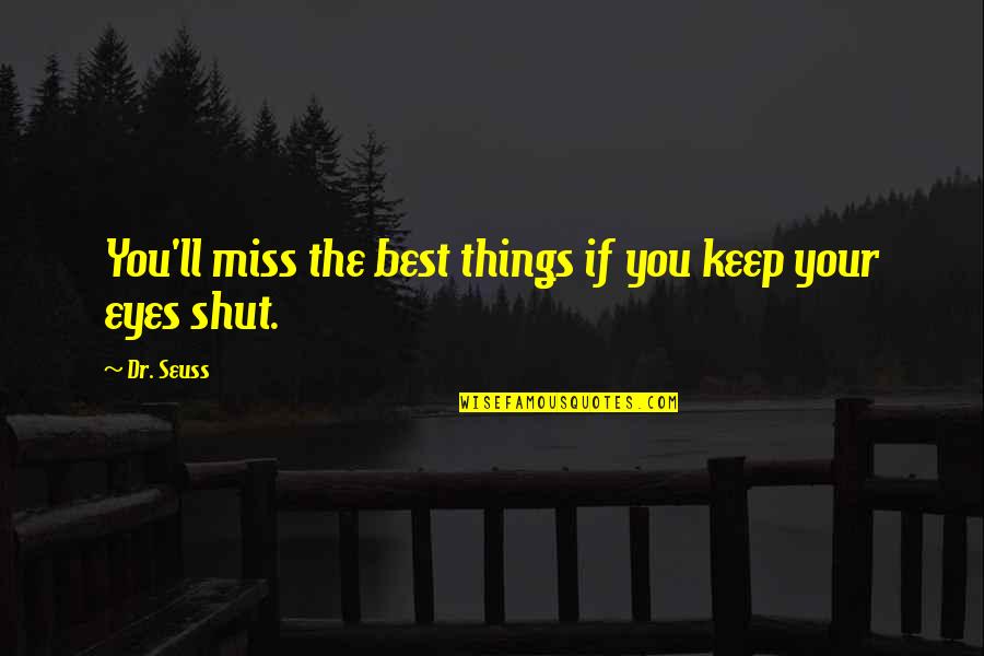Klinder Quartet Quotes By Dr. Seuss: You'll miss the best things if you keep