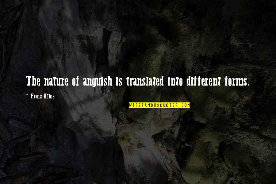 Kline Quotes By Franz Kline: The nature of anguish is translated into different