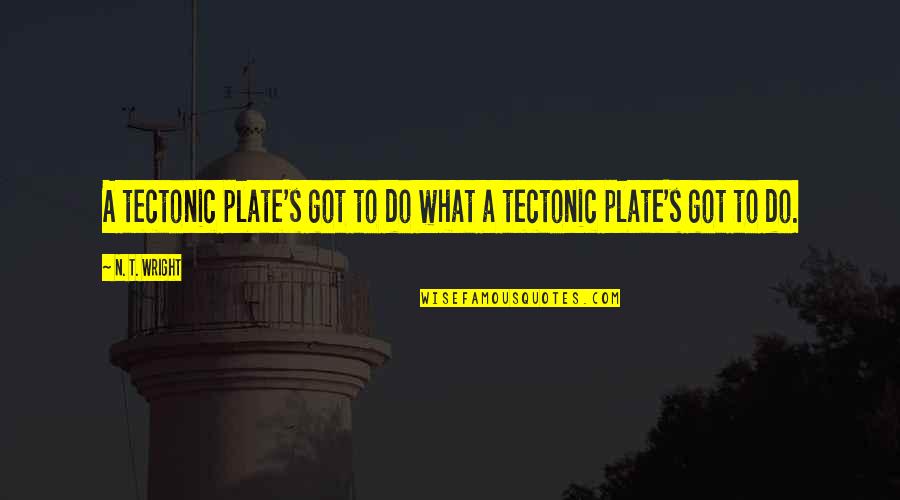 Klinsky Rifle Quotes By N. T. Wright: A tectonic plate's got to do what a