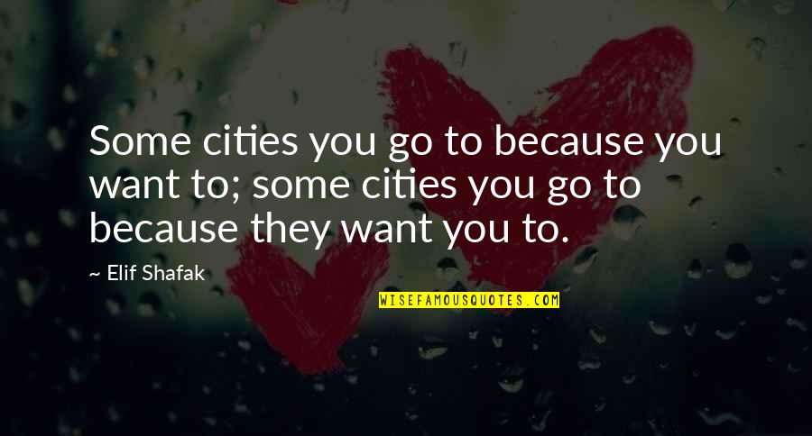 Kljuc U Quotes By Elif Shafak: Some cities you go to because you want