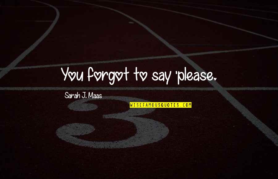 Kloetzke Art Quotes By Sarah J. Maas: You forgot to say 'please.