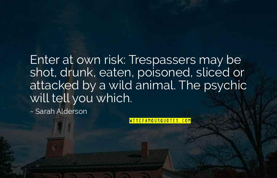 Klosinski And Overstreet Quotes By Sarah Alderson: Enter at own risk: Trespassers may be shot, Klosinski And Overstreet Quotes By Sarah Alderson: Enter at own risk: Trespassers may be shot,