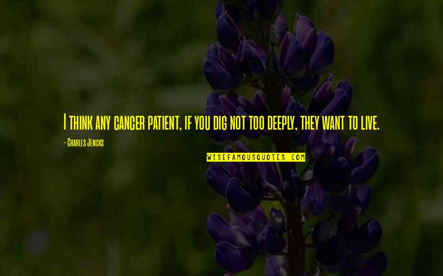 Klucz Francuski Quotes By Charles Jencks: I think any cancer patient, if you dig
