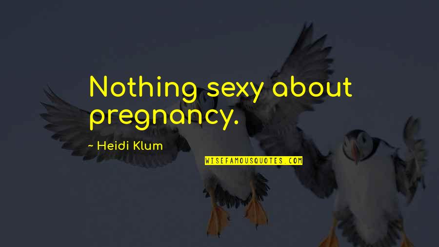 Klum Quotes By Heidi Klum: Nothing sexy about pregnancy.