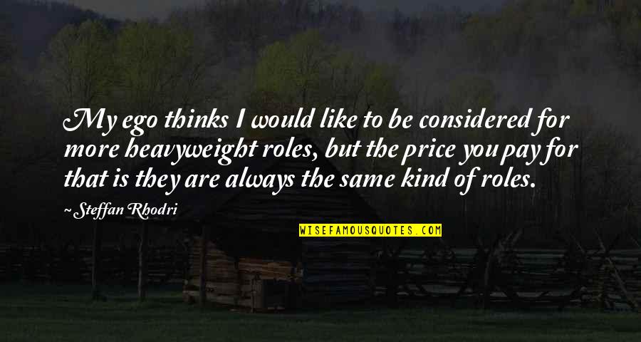 Klush Enterprises Quotes By Steffan Rhodri: My ego thinks I would like to be Klush Enterprises Quotes By Steffan Rhodri: My ego thinks I would like to be