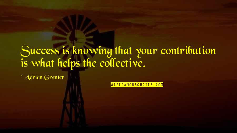 Knacker's Quotes By Adrian Grenier: Success is knowing that your contribution is what