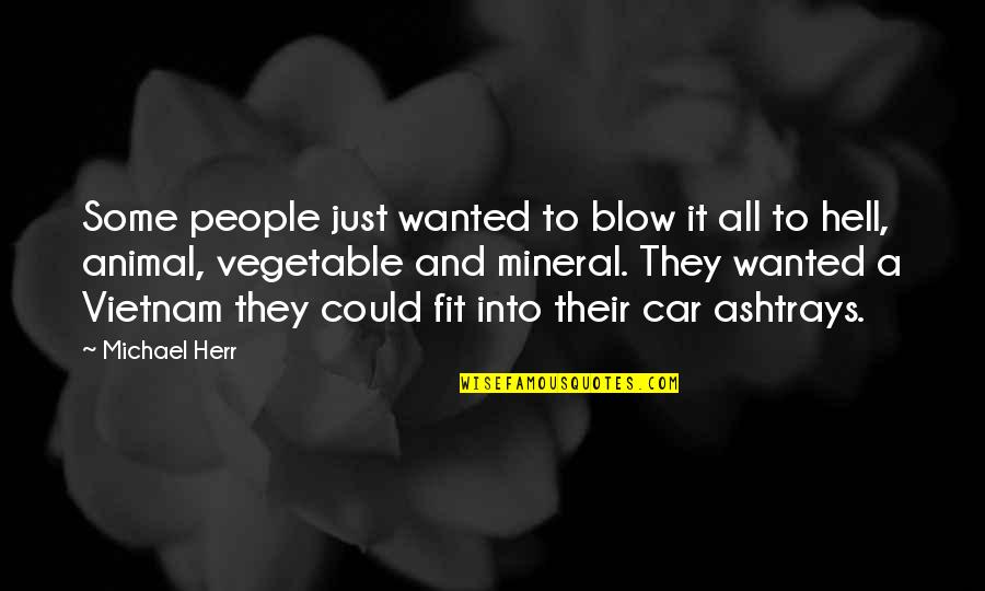 Knackery Quotes By Michael Herr: Some people just wanted to blow it all Knackery Quotes By Michael Herr: Some people just wanted to blow it all