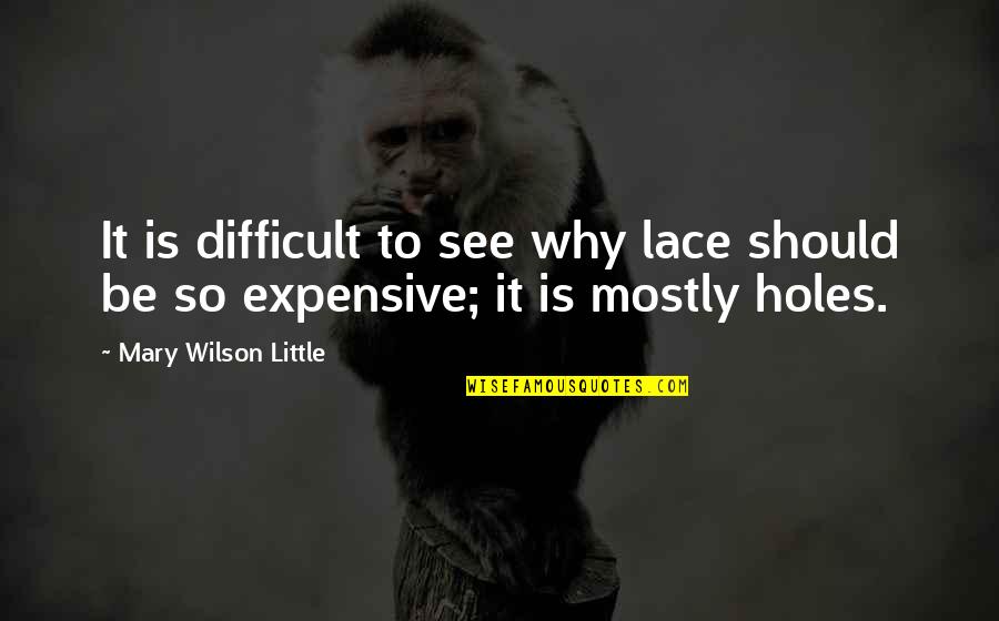 Knauer Inc Quotes By Mary Wilson Little: It is difficult to see why lace should