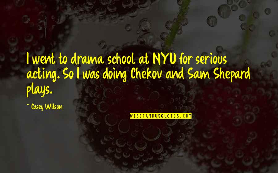Kneeing Someone Quotes By Casey Wilson: I went to drama school at NYU for Kneeing Someone Quotes By Casey Wilson: I went to drama school at NYU for